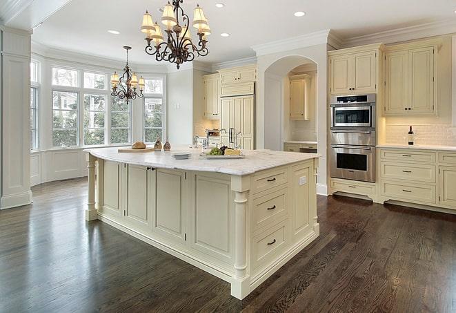 beautiful laminate floors in a spacious kitchen in Pala